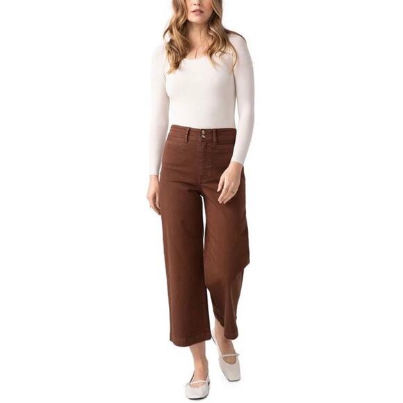 Unpublished Gemma High Waist Crop Wide Leg Jeans Brown Sz 26 - Picture 1 of 11